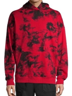 No Boundaries Red and Black Tie-Dye Crewneck Hoodie